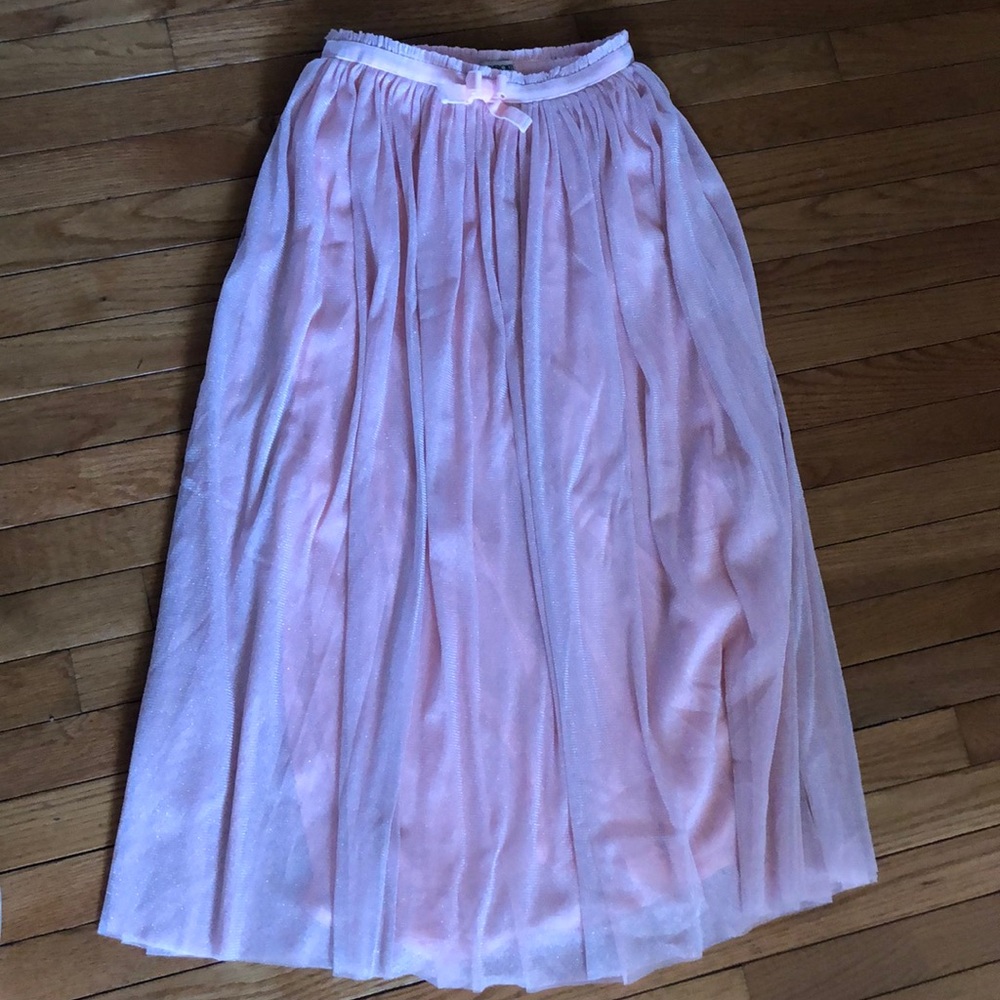 Size XL youth long pink tutu skirt